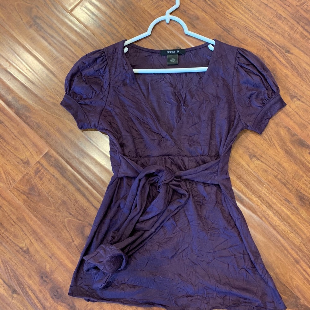 Dark purple short sleeve top from Arden B!
